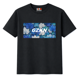 GZKN - Kaos Pria Lengan Pendek Hitam | Blue Maple